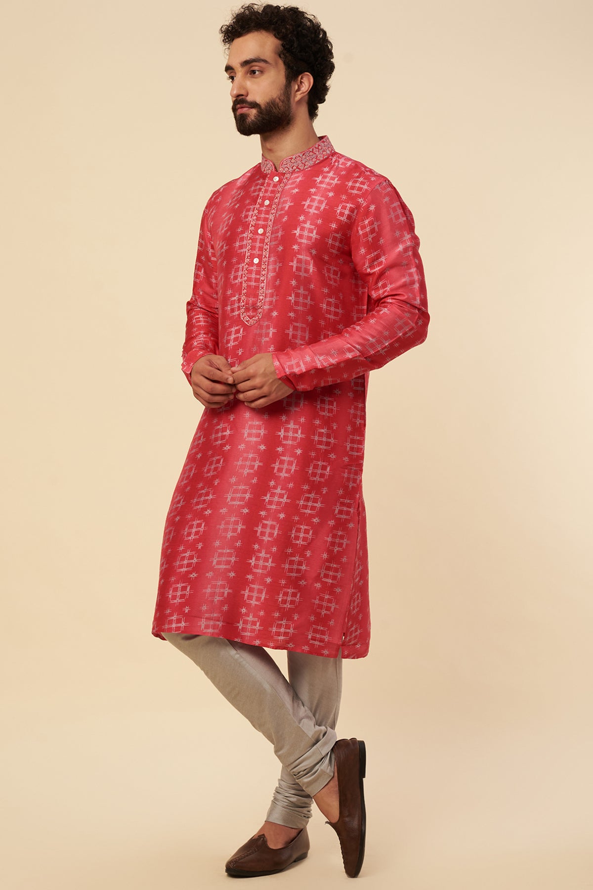 Printed kurta and churidar