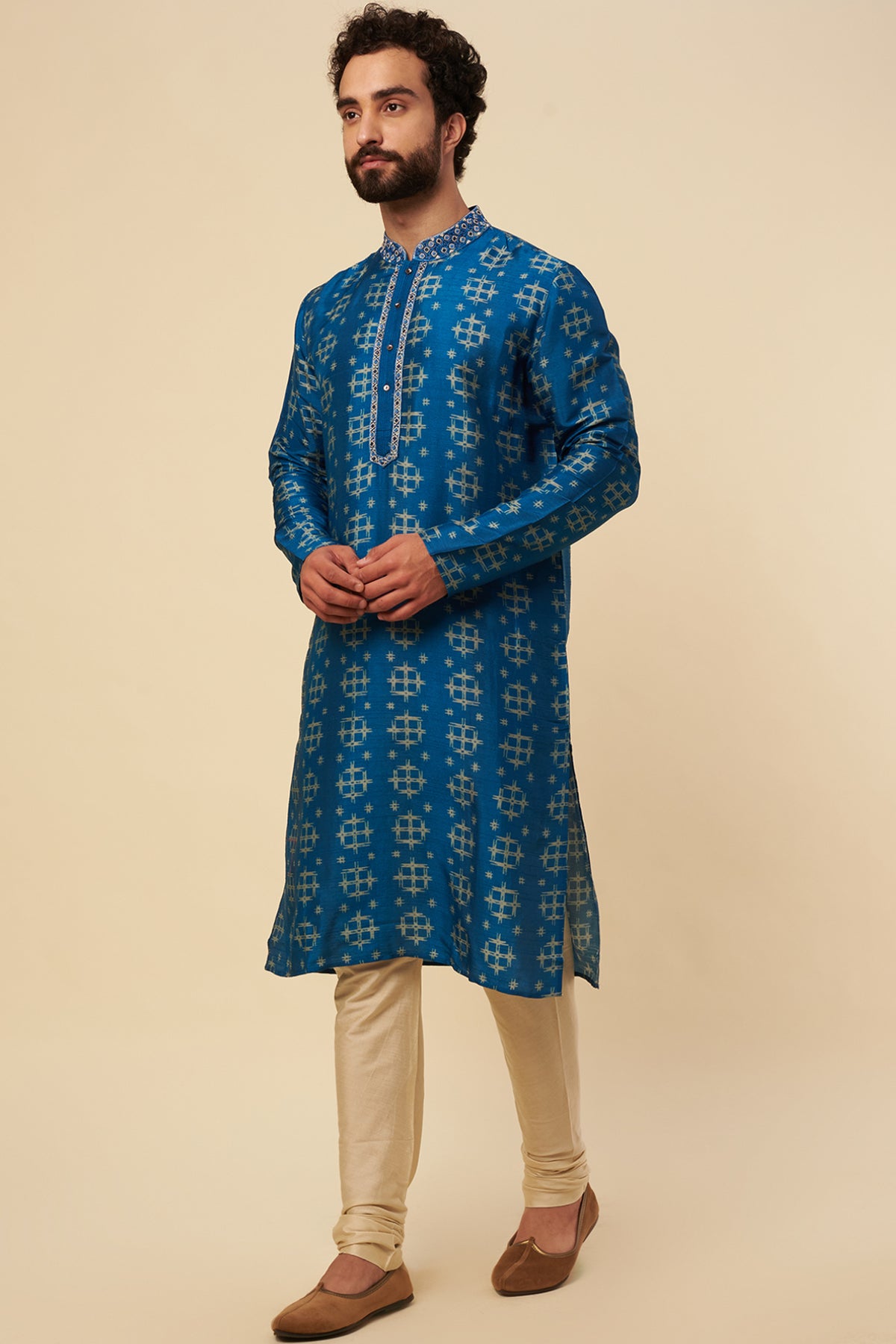 Printed kurta and churidar