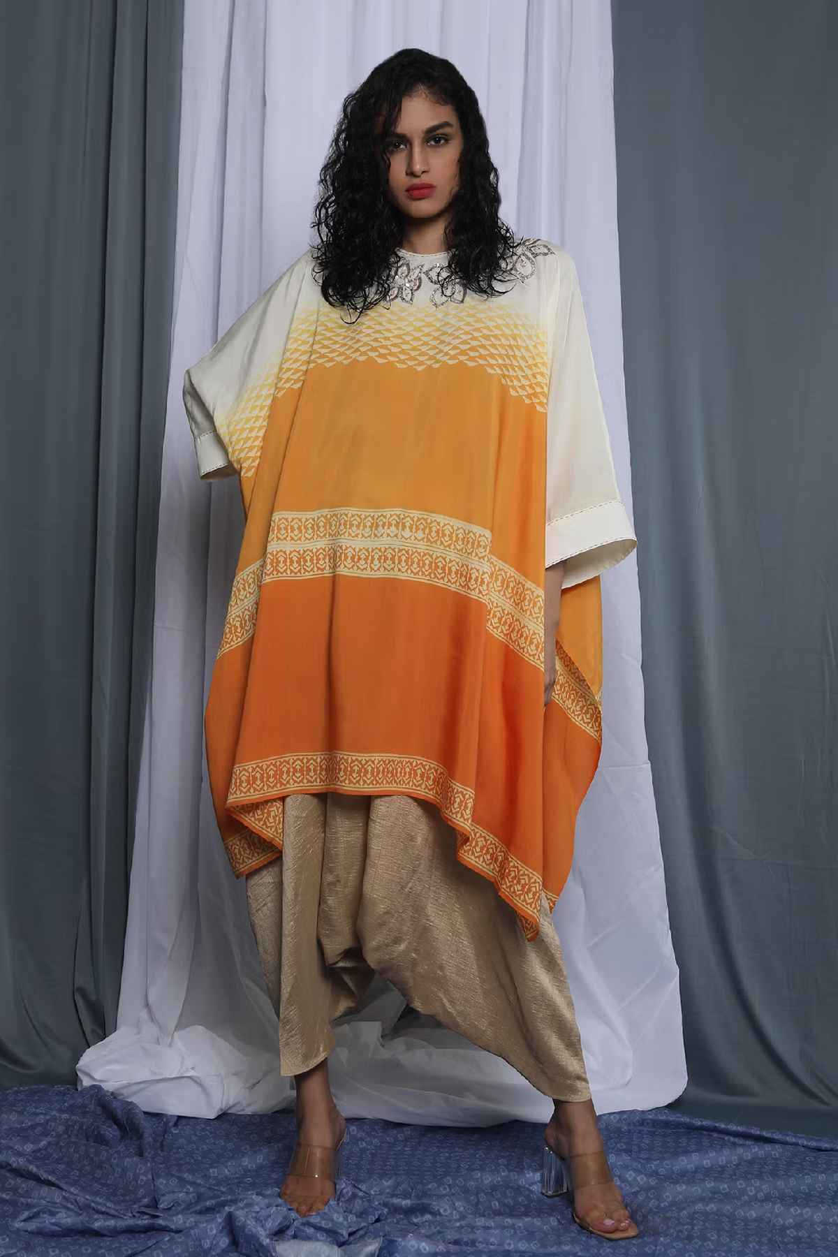 Yellow Shaded Cape Tunic