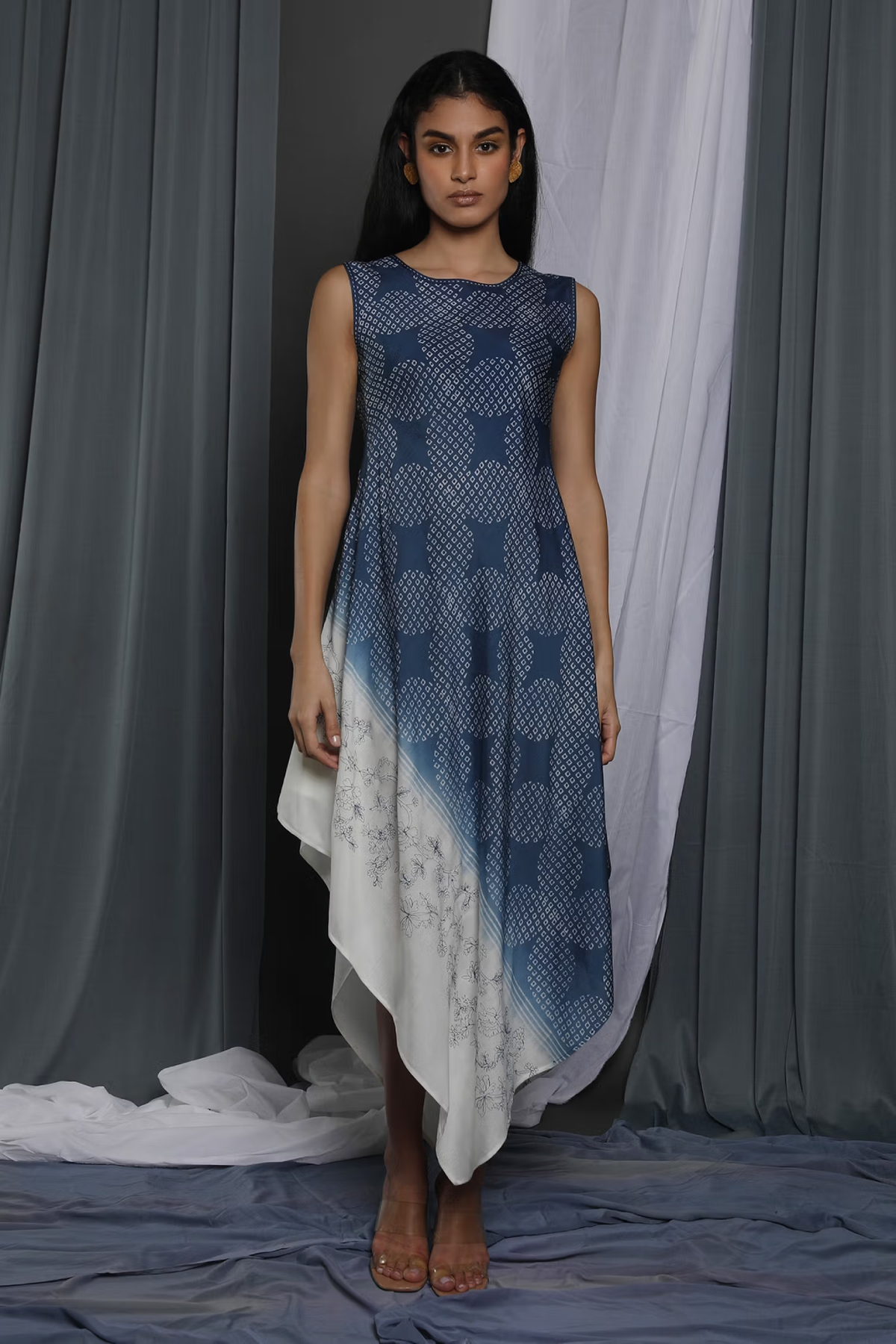 Indigo shaded Asymetric Tunic