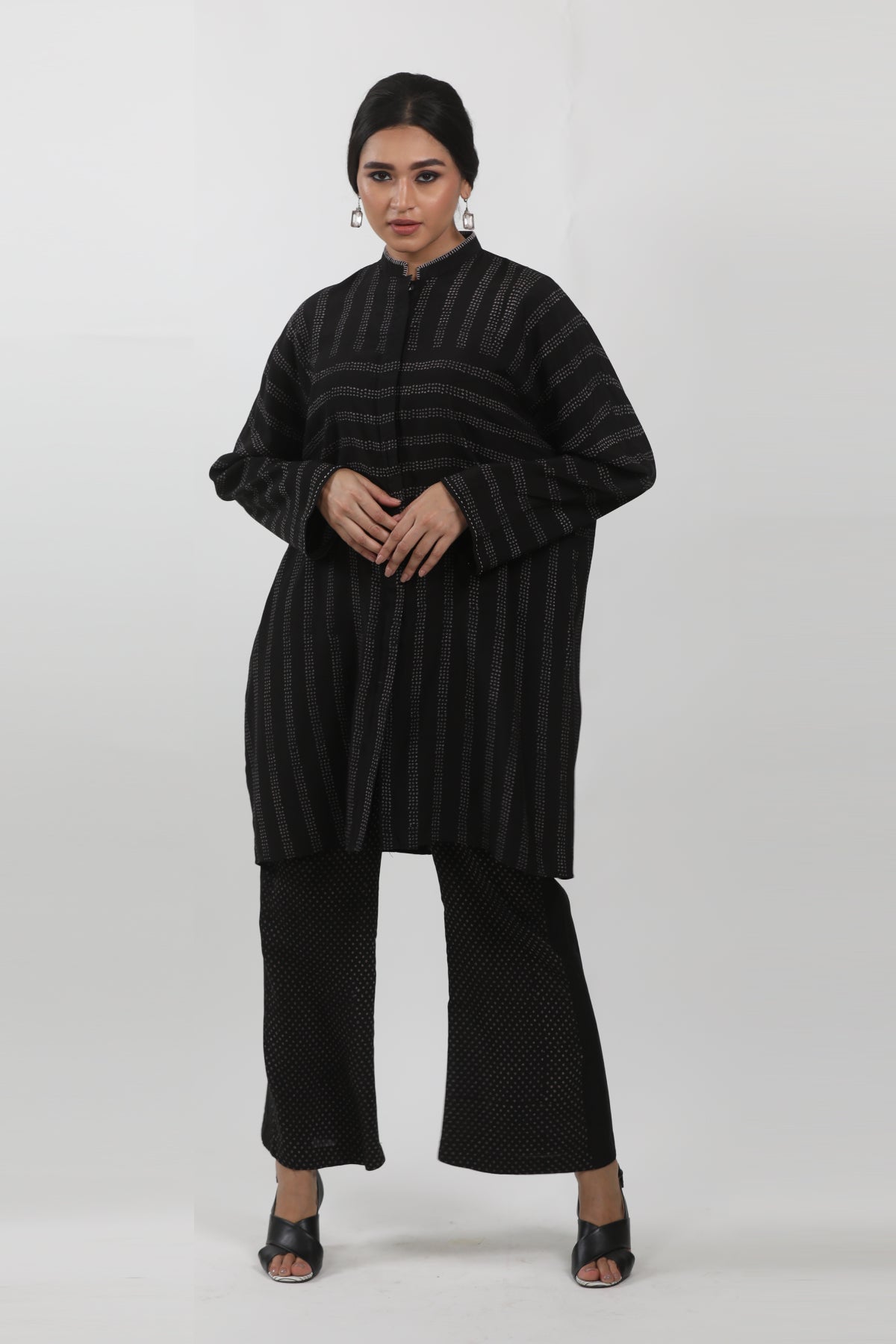 Black Modal Block Printed Tunic