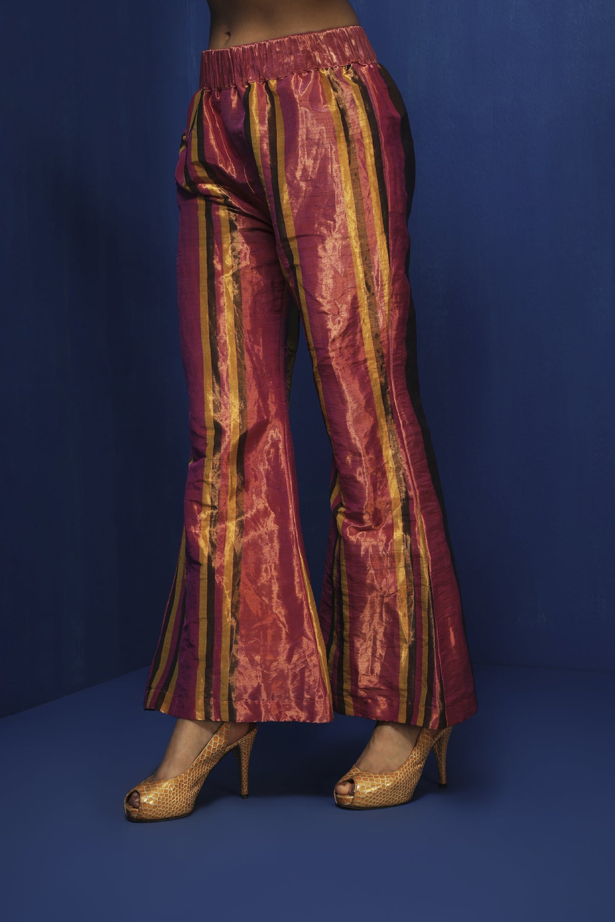 Silk tissue bell bottom pants