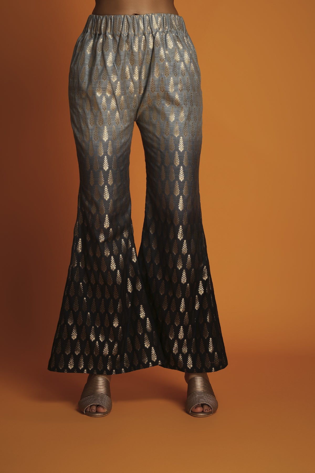 Black ombre booti bell bottom pants