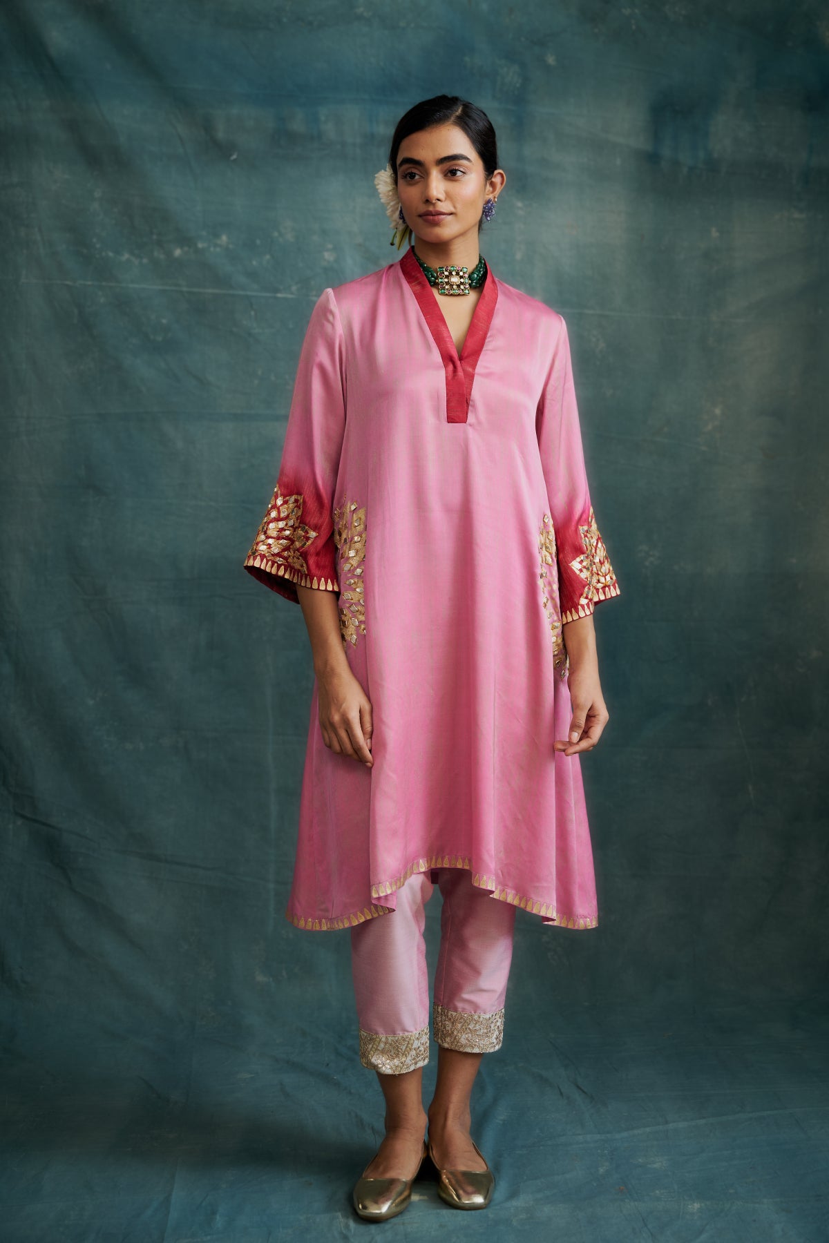 Pink Shaded Tunic Set