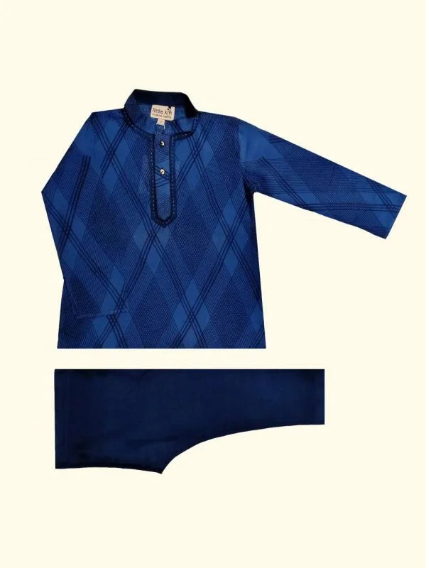 Blue Printed Kurta Set