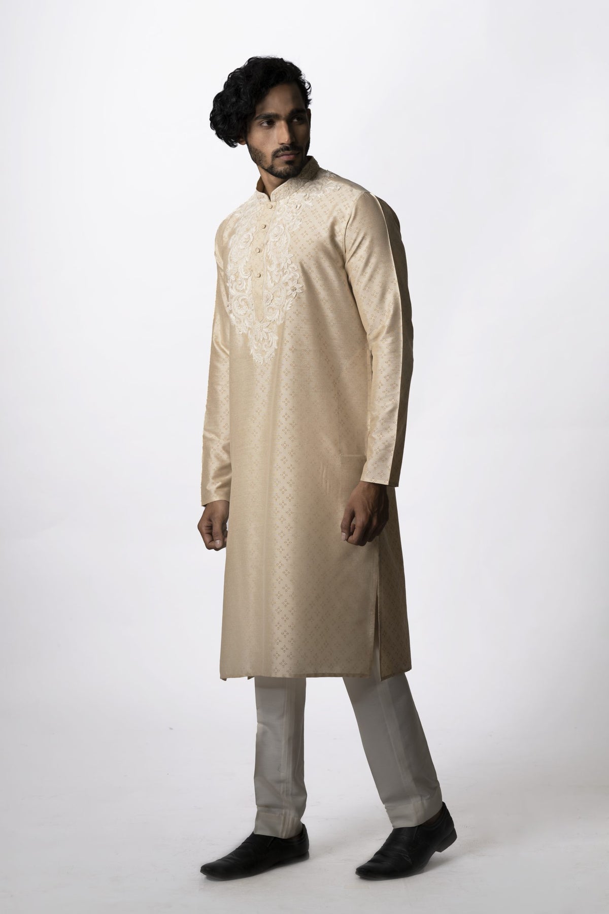 Grey Block Printed Kurta Set