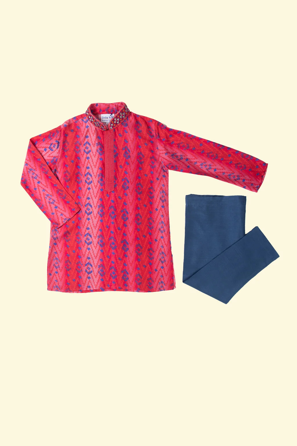 Red Tie Dye Kurta Set