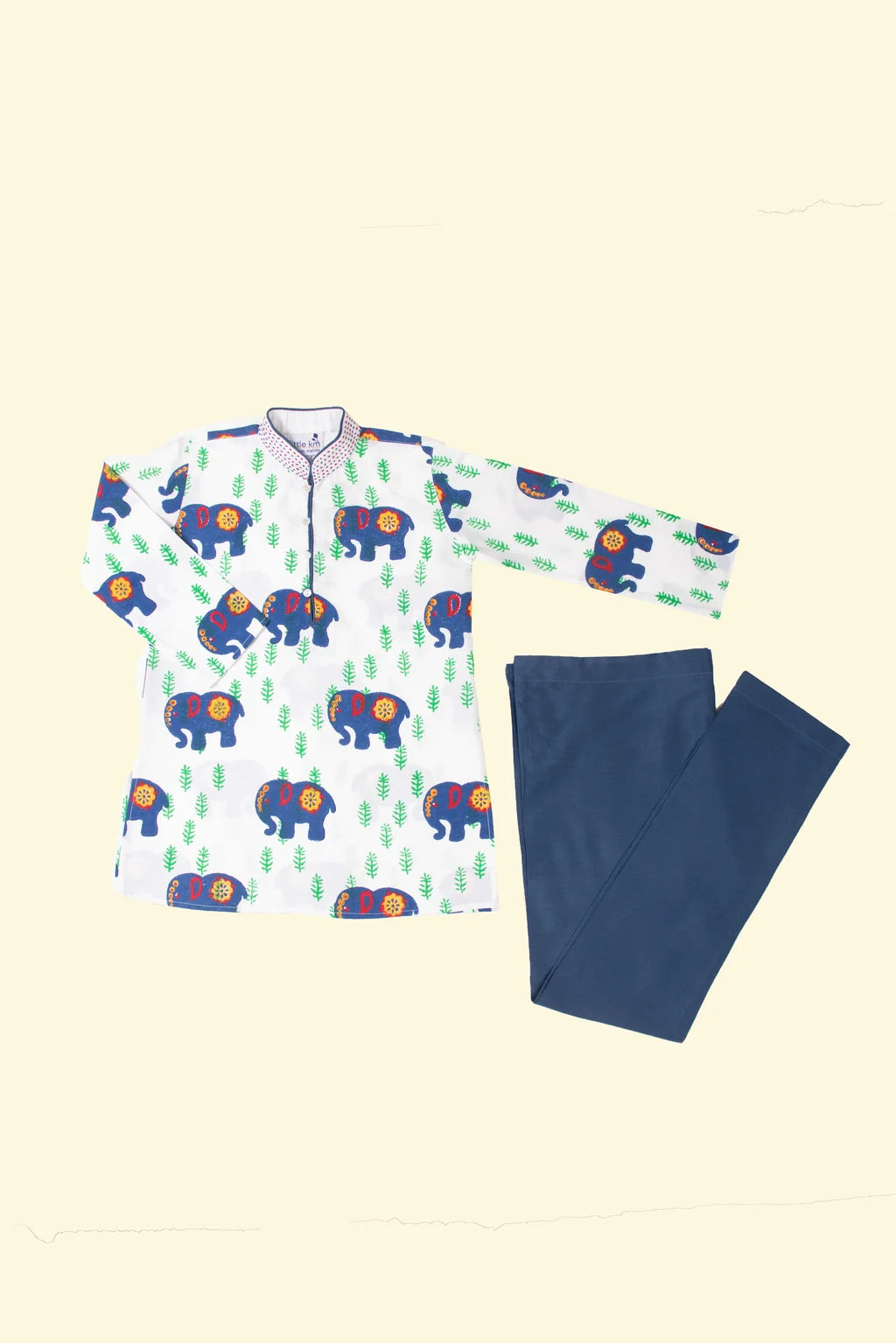 Elephant Motif Kurta Set