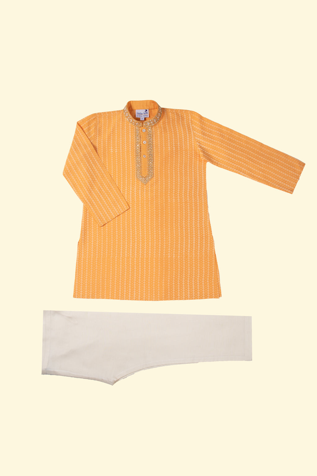 Orange Printed Kurta