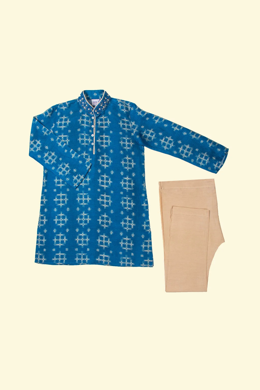 Blue Drape Kurta Set
