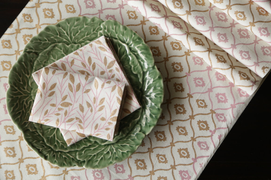 Lehed Pink Cocktail Napkin (Set Of 4)