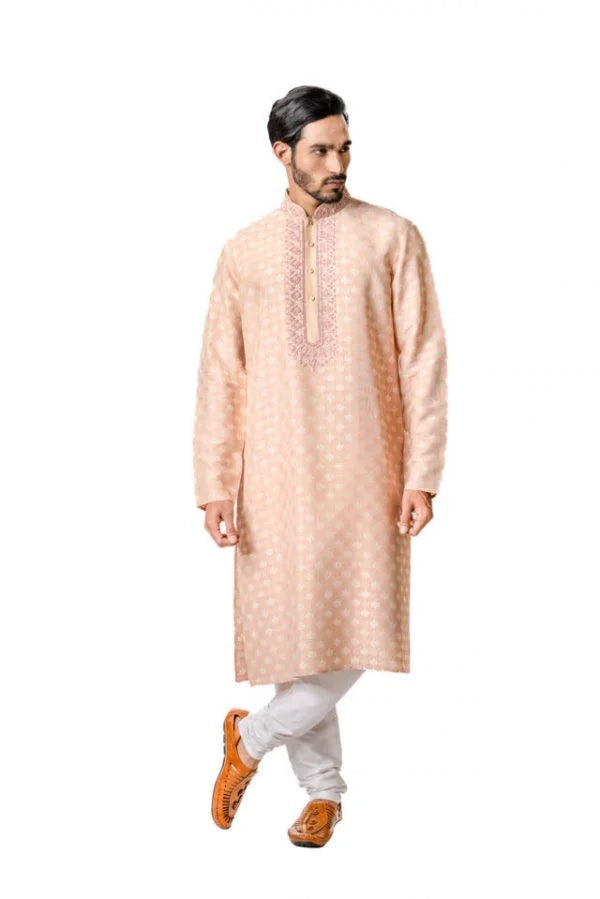 Beige Hand Block Printed Kurta Set