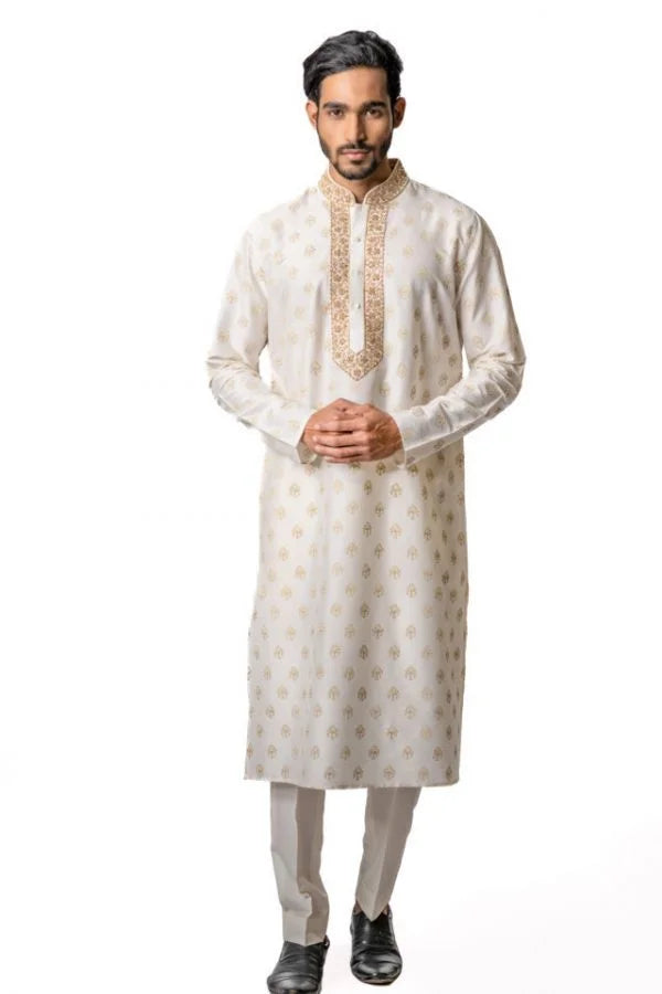 Off-White Printed Kurta Set