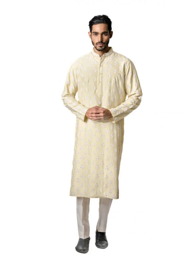 yellow Embroidered Kurta Set