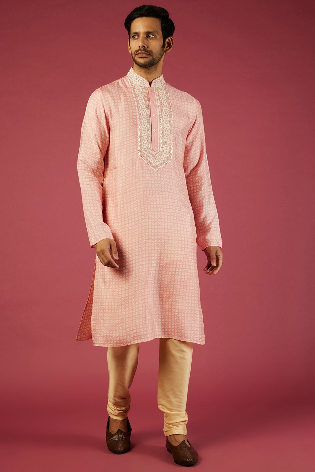 Pink Printed Kurta Set