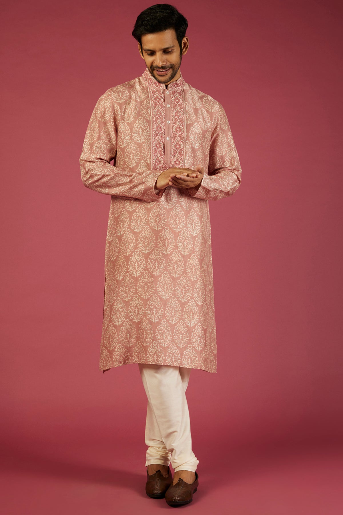 Onion Pink Printed Kurta Set