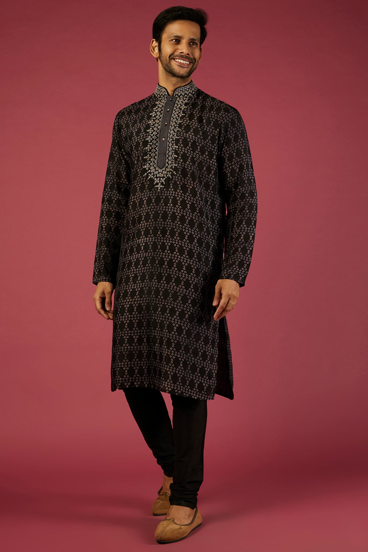 Black Embroidered Kurta Set