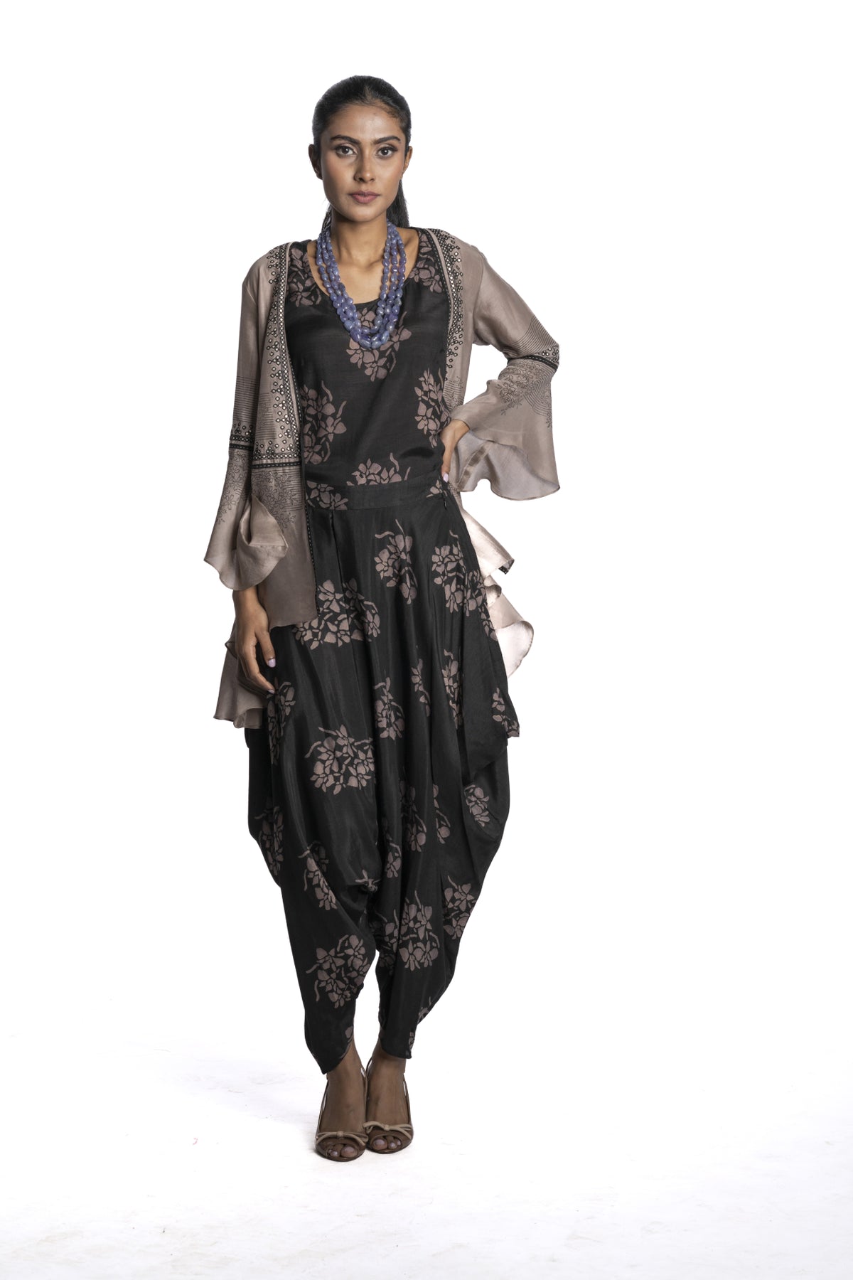 Black Chanderi Printed Co-Ord Set