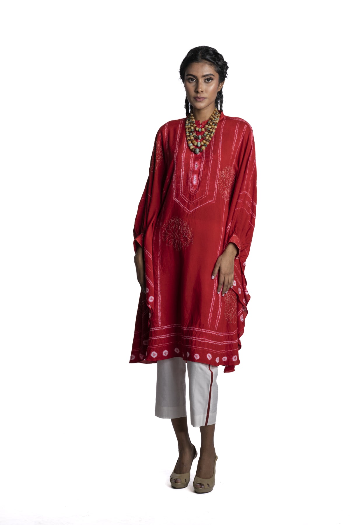 Red Tie-Dyed Kaftan