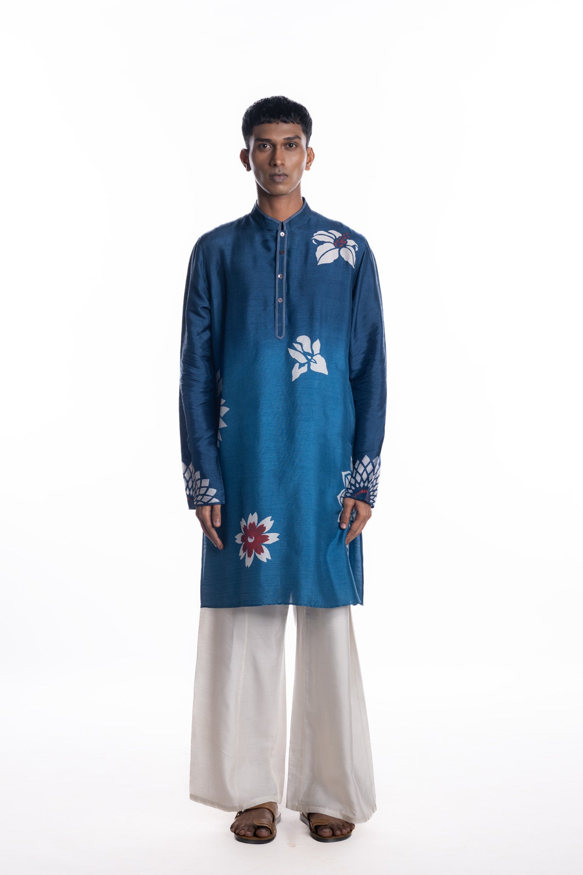 Indigo to navy ombré kurta