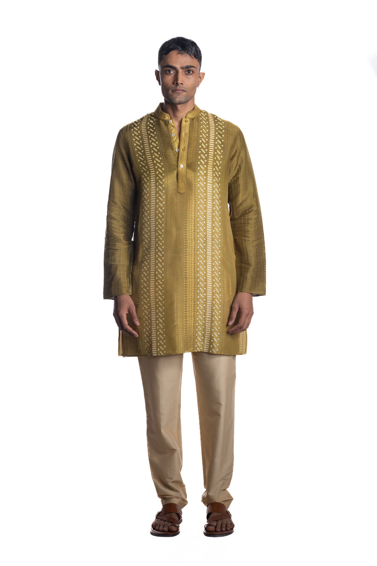 Olive ombré-dyed kurta