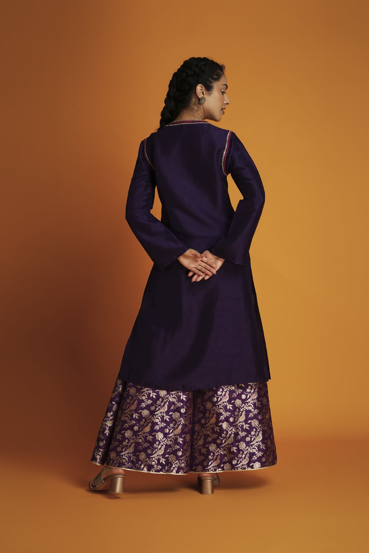 Purple embroidered tunic