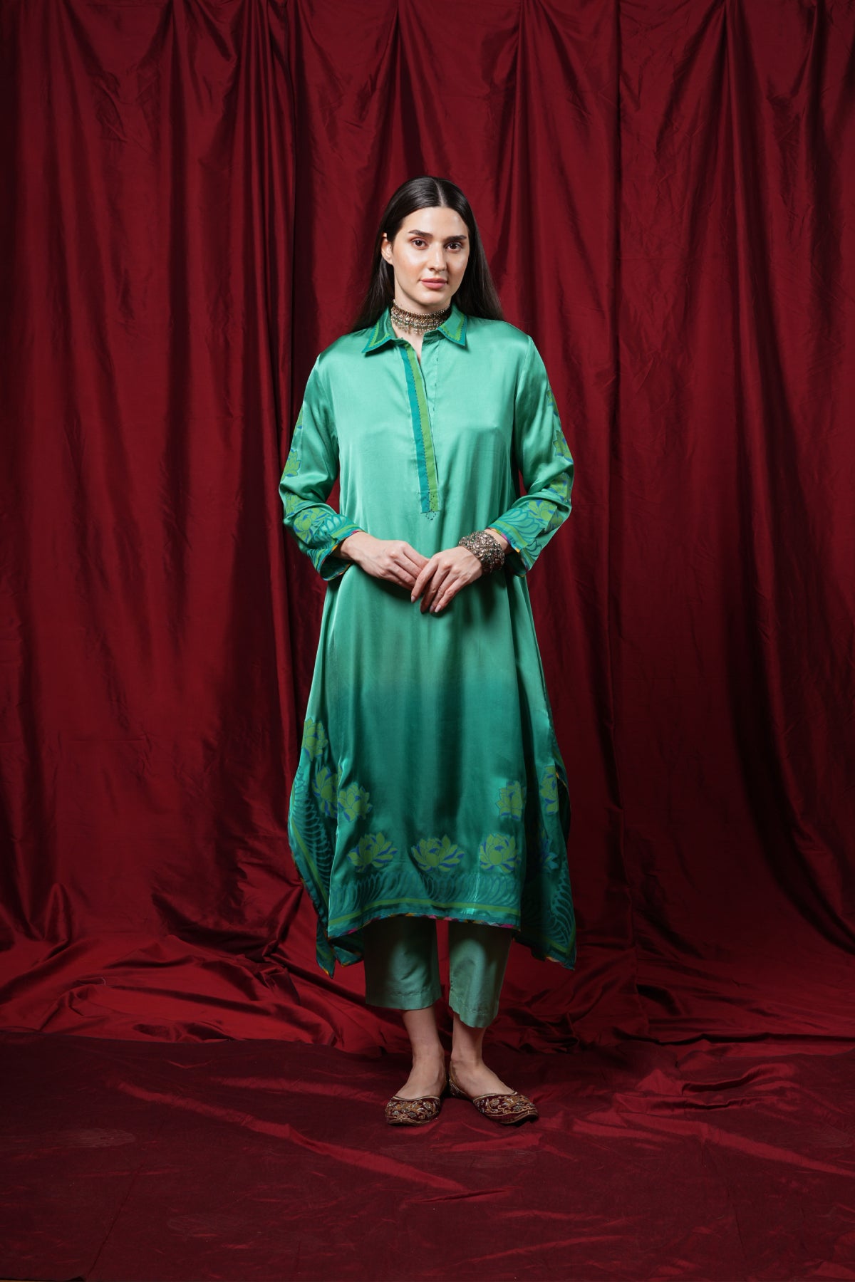 Striking ombré block-printed tunic