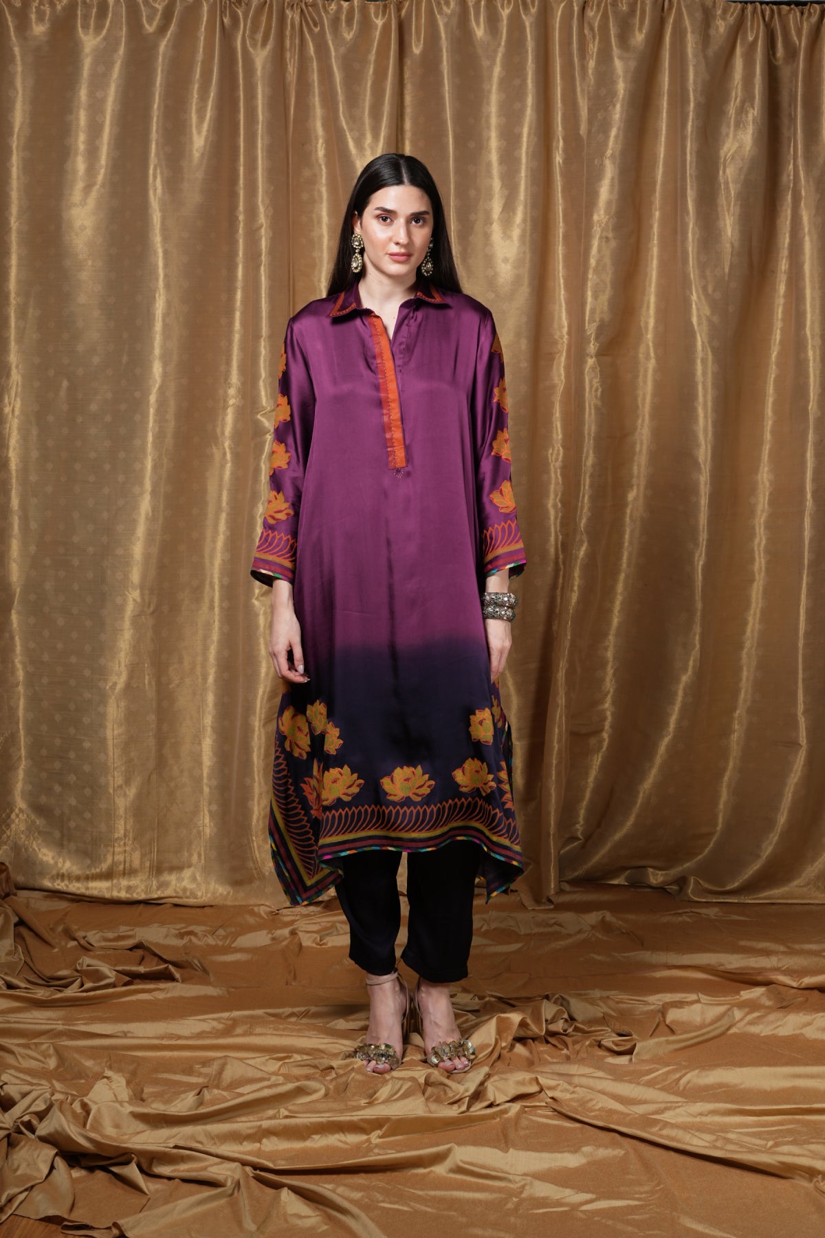 Striking ombré block-printed tunic